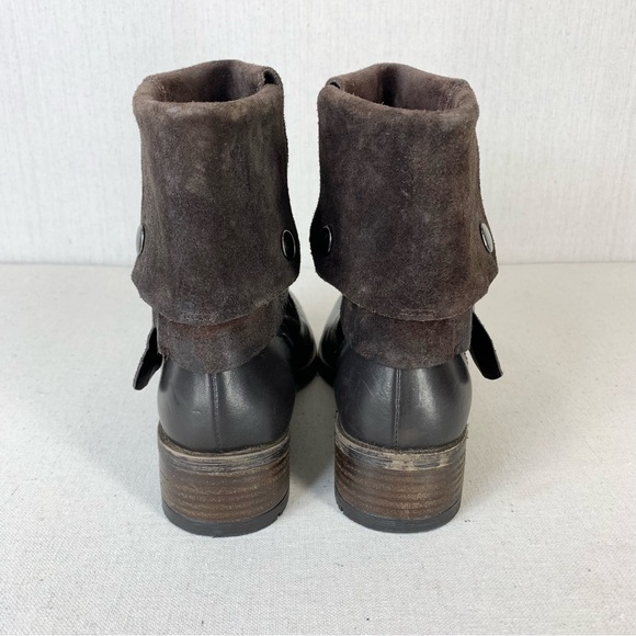 Clarks~NWT~Women’s “Volara Sky” Dark Brown Fold-Over Leather Moto‎ Boot~Sz 8.5 - Picture 4 of 13